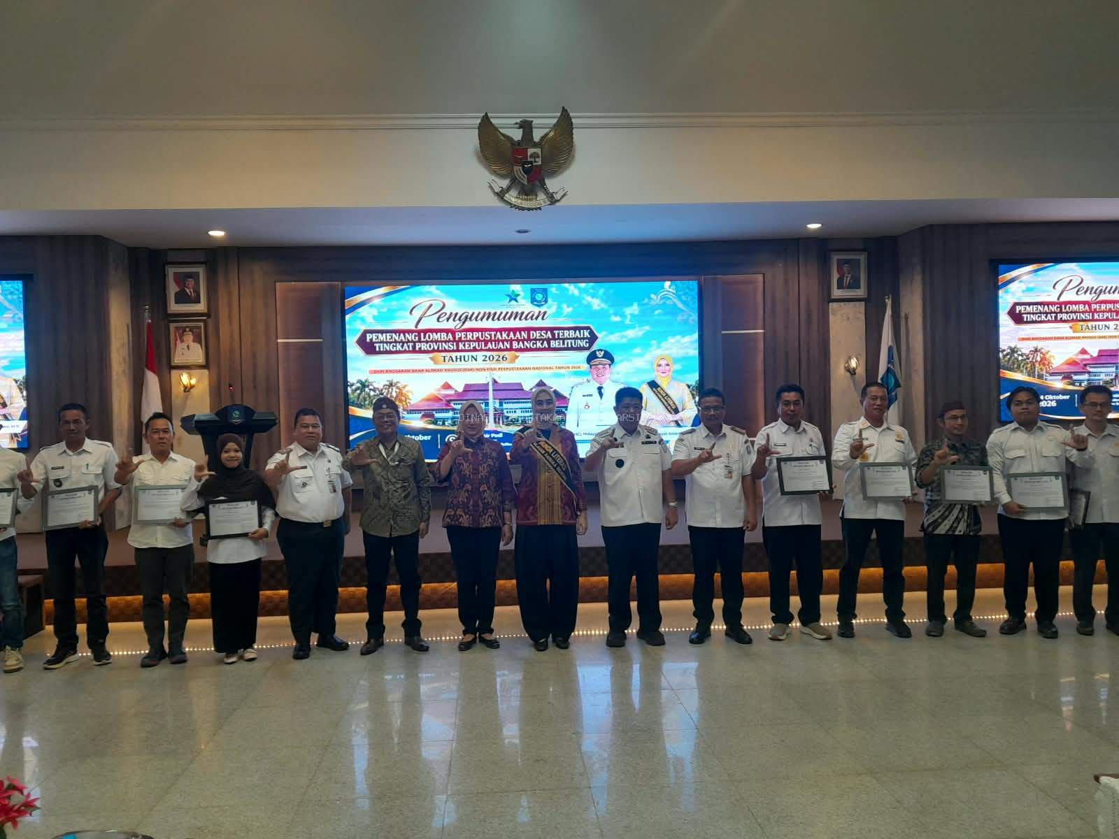 Wow! 12 Perpusdes di Bangka Barat Terima Penghargaan Mitra Program TPBIS Tingkat Provinsi